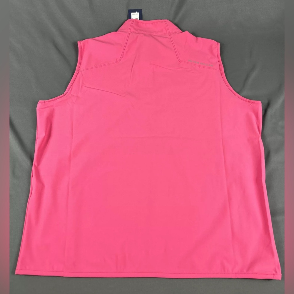 Peter Millar Golf Vest Crown Crafted 1/4 Zip XL Begonia Pink Polyester Spandex - Picture 5 of 7